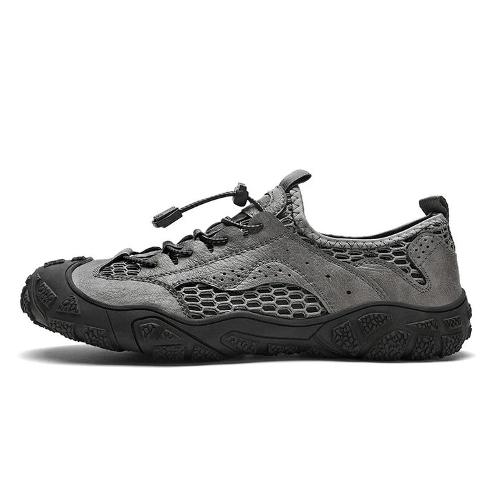 Men's Breathable Shoes Outdoor Hiking Comfortable Leather Mesh Casual Sneakers