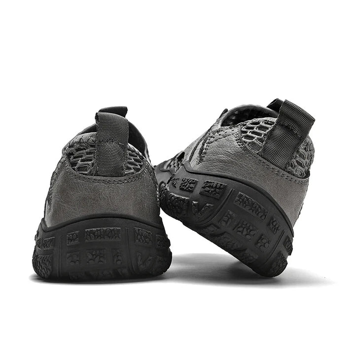 Men's Breathable Shoes Outdoor Hiking Comfortable Leather Mesh Casual Sneakers